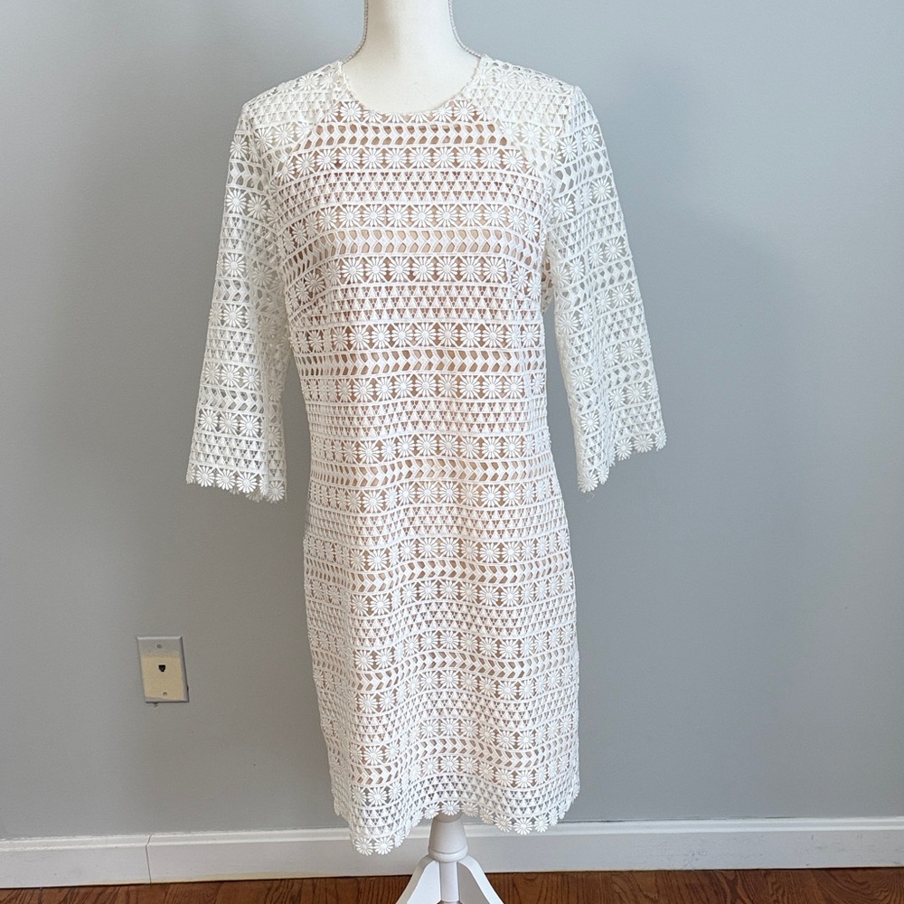 Shoshanna White Lace Sheath Dress | Elegant - size 10